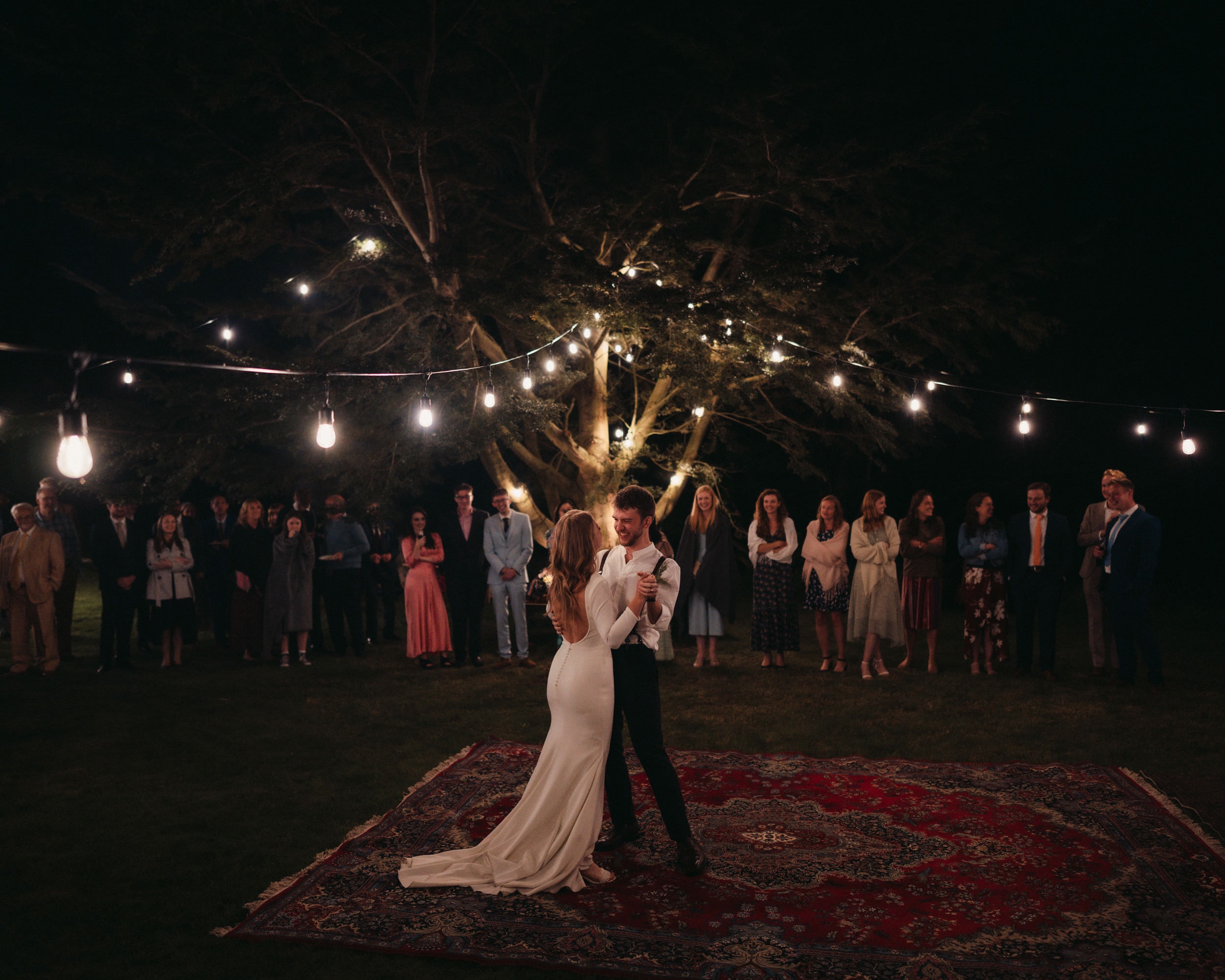 first dance on persian rug at a private wedding in somerset
