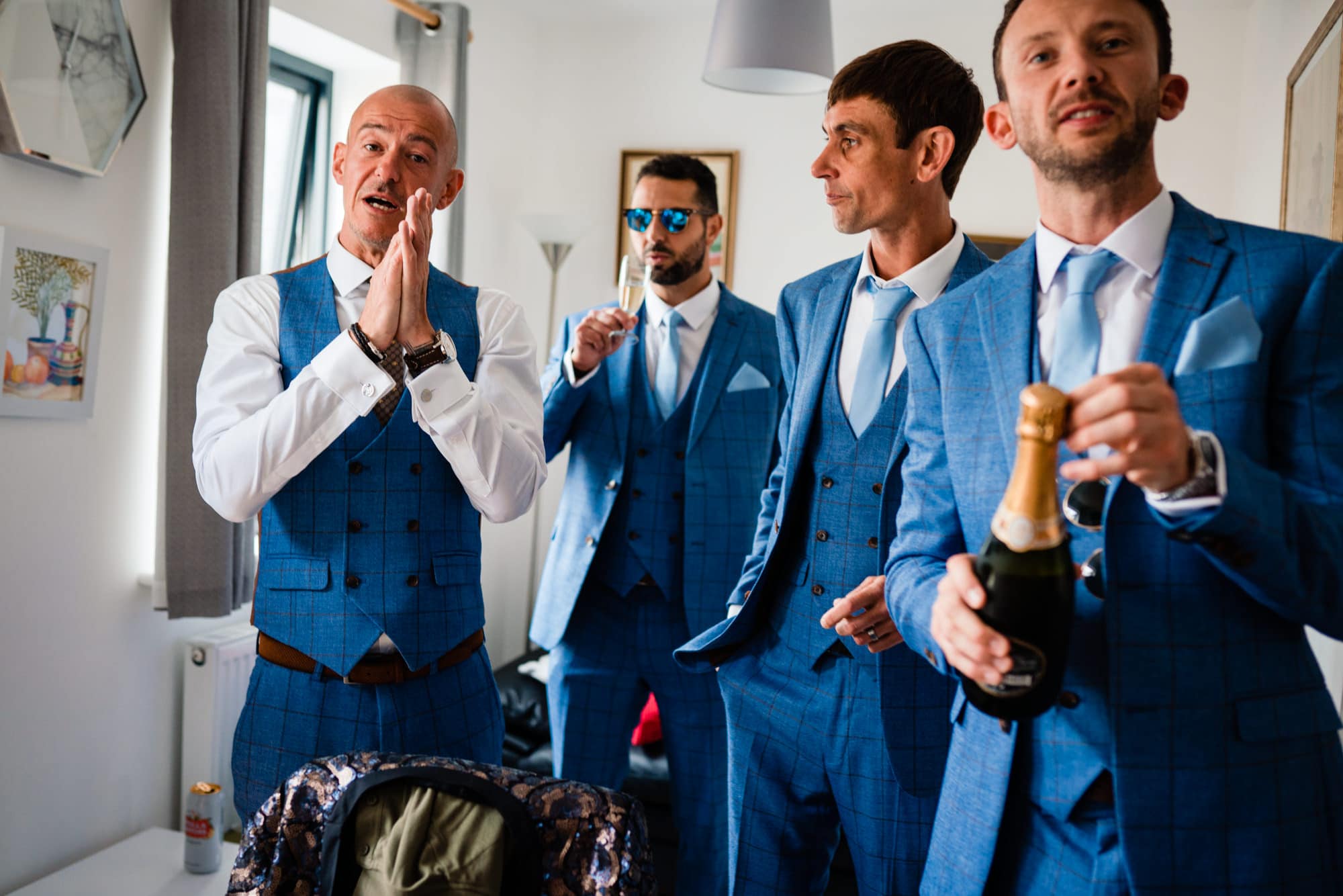 groom and best men getting ready at tunnels beaches